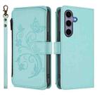 For Samsung Galaxy S24 / S25 5G Butterfly Love Flower Multi-card Zipper Wallet Leather Phone Case(Mint Green) - 2