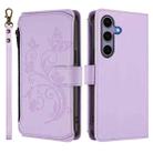 For Samsung Galaxy S24 / S25 5G Butterfly Love Flower Multi-card Zipper Wallet Leather Phone Case(Light Purple) - 2