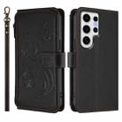 For Samsung Galaxy S24 Ultra 5G Butterfly Love Flower Multi-card Zipper Wallet Leather Phone Case(Black) - 2
