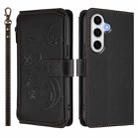 For Samsung Galaxy S24 FE 5G Butterfly Love Flower Multi-card Zipper Wallet Leather Phone Case(Black) - 2