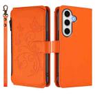 For Samsung Galaxy S23 FE 5G Butterfly Love Flower Multi-card Zipper Wallet Leather Phone Case(Orange) - 2