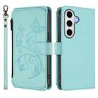 For Samsung Galaxy S23 FE 5G Butterfly Love Flower Multi-card Zipper Wallet Leather Phone Case(Mint Green) - 2