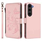 For Samsung Galaxy S23 5G Butterfly Love Flower Multi-card Zipper Wallet Leather Phone Case(Pink) - 2