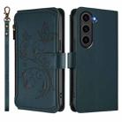 For Samsung Galaxy S23+ 5G Butterfly Love Flower Multi-card Zipper Wallet Leather Phone Case(Dark Green) - 2