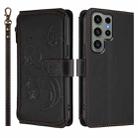 For Samsung Galaxy S23 Ultra 5G Butterfly Love Flower Multi-card Zipper Wallet Leather Phone Case(Black) - 2