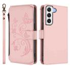 For Samsung Galaxy S21 5G Butterfly Love Flower Multi-card Zipper Wallet Leather Phone Case(Pink) - 2