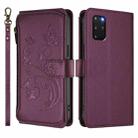 For Samsung Galaxy S20+ Butterfly Love Flower Multi-card Zipper Wallet Leather Phone Case(Dark Purple) - 2