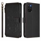 For Samsung Galaxy S20+ Butterfly Love Flower Multi-card Zipper Wallet Leather Phone Case(Black) - 2