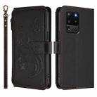 For Samsung Galaxy S20 Ultra Butterfly Love Flower Multi-card Zipper Wallet Leather Phone Case(Black) - 2