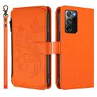 For Samsung Galaxy Note20 Ultra Butterfly Love Flower Multi-card Zipper Wallet Leather Phone Case(Orange) - 2