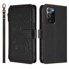For Samsung Galaxy Note20 Ultra Butterfly Love Flower Multi-card Zipper Wallet Leather Phone Case(Black) - 2
