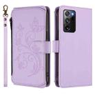 For Samsung Galaxy Note20 Ultra Butterfly Love Flower Multi-card Zipper Wallet Leather Phone Case(Light Purple) - 2