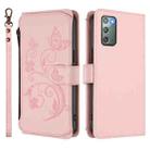 For Samsung Galaxy Note20 Butterfly Love Flower Multi-card Zipper Wallet Leather Phone Case(Pink) - 2