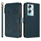For OPPO A79 5G Global Butterfly Love Flower Multi-card Zipper Wallet Leather Phone Case(Dark Green) - 2