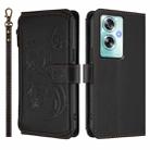 For OPPO A79 5G Global Butterfly Love Flower Multi-card Zipper Wallet Leather Phone Case(Black) - 2