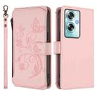 For OPPO A79 5G Global Butterfly Love Flower Multi-card Zipper Wallet Leather Phone Case(Pink) - 2