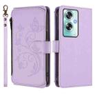 For OPPO A79 5G Global Butterfly Love Flower Multi-card Zipper Wallet Leather Phone Case(Light Purple) - 2