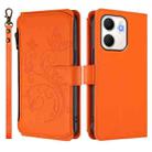 For OPPO A5x 5G / 4G Global Butterfly Love Flower Multi-card Zipper Wallet Leather Phone Case(Orange) - 2