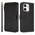 For OPPO A5x 5G / 4G Global Butterfly Love Flower Multi-card Zipper Wallet Leather Phone Case(Black) - 2