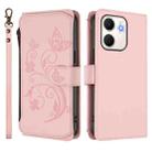 For OPPO A5x 5G / 4G Global Butterfly Love Flower Multi-card Zipper Wallet Leather Phone Case(Pink) - 2
