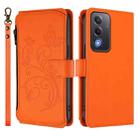 For OPPO A5 5G / A3 Pro 5G Global Butterfly Love Flower Multi-card Zipper Wallet Leather Phone Case(Orange) - 2