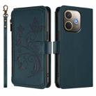 For OPPO A5 Pro 5G / 4G Global Butterfly Love Flower Multi-card Zipper Wallet Leather Phone Case(Dark Green) - 2