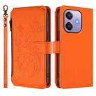 For OPPO A3x / A3 / A60 5G Global Butterfly Love Flower Multi-card Zipper Wallet Leather Phone Case(Orange) - 2