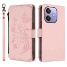 For OPPO A3x / A3 / A60 5G Global Butterfly Love Flower Multi-card Zipper Wallet Leather Phone Case(Pink) - 2