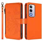 For OPPO A80 5G EU / K12x 5G Global Butterfly Love Flower Multi-card Zipper Wallet Leather Phone Case(Orange) - 2