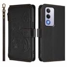 For OPPO A80 5G EU / K12x 5G Global Butterfly Love Flower Multi-card Zipper Wallet Leather Phone Case(Black) - 2
