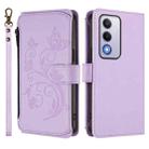 For OPPO A80 5G EU / K12x 5G Global Butterfly Love Flower Multi-card Zipper Wallet Leather Phone Case(Light Purple) - 2