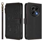 For OPPO A2 Pro 5G / F27 Pro 5G Butterfly Love Flower Multi-card Zipper Wallet Leather Phone Case(Black) - 2
