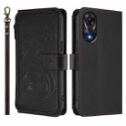 For OPPO A78 4G Global Butterfly Love Flower Multi-card Zipper Wallet Leather Phone Case(Black) - 2