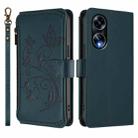 For OPPO A98 5G / F23 5G India Butterfly Love Flower Multi-card Zipper Wallet Leather Phone Case(Dark Green) - 2