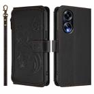 For OPPO A98 5G / F23 5G India Butterfly Love Flower Multi-card Zipper Wallet Leather Phone Case(Black) - 2