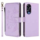 For OPPO A98 5G / F23 5G India Butterfly Love Flower Multi-card Zipper Wallet Leather Phone Case(Light Purple) - 2