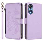 For OPPO A78 5G Global / A1x 5G Butterfly Love Flower Multi-card Zipper Wallet Leather Phone Case(Light Purple) - 2