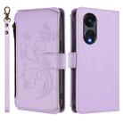 For OPPO Reno8 T 5G Global /  A1 Pro 5G Butterfly Love Flower Multi-card Zipper Wallet Leather Phone Case(Light Purple) - 2