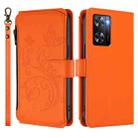 For OPPO A57 / A77 / A57s 4G Global Butterfly Love Flower Multi-card Zipper Wallet Leather Phone Case(Orange) - 2