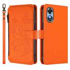 For OPPO A17 4G Global / A17k Butterfly Love Flower Multi-card Zipper Wallet Leather Phone Case(Orange) - 2