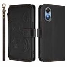 For OPPO A17 4G Global / A17k Butterfly Love Flower Multi-card Zipper Wallet Leather Phone Case(Black) - 2