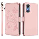 For OPPO A17 4G Global / A17k Butterfly Love Flower Multi-card Zipper Wallet Leather Phone Case(Pink) - 2