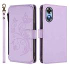 For OPPO A17 4G Global / A17k Butterfly Love Flower Multi-card Zipper Wallet Leather Phone Case(Light Purple) - 2