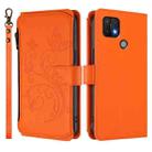 For OPPO A16e / A16k Butterfly Love Flower Multi-card Zipper Wallet Leather Phone Case(Orange) - 2
