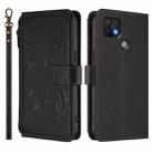 For OPPO A16e / A16k Butterfly Love Flower Multi-card Zipper Wallet Leather Phone Case(Black) - 2