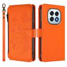 For OPPO F29 5G Global Butterfly Love Flower Multi-card Zipper Wallet Leather Phone Case(Orange) - 2