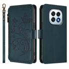 For OPPO F29 5G Global Butterfly Love Flower Multi-card Zipper Wallet Leather Phone Case(Dark Green) - 2