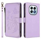 For OPPO F29 5G Global Butterfly Love Flower Multi-card Zipper Wallet Leather Phone Case(Light Purple) - 2