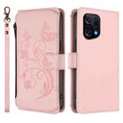 For OPPO Find X5 Butterfly Love Flower Multi-card Zipper Wallet Leather Phone Case(Pink) - 2
