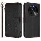 For OPPO Find X6 5G Butterfly Love Flower Multi-card Zipper Wallet Leather Phone Case(Black) - 2